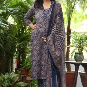 WOMES PARTY WEAR AND FORMAL ALL TIME SUITED KURTIS 3 PIECE SET FOR WOMENS (ROYAL)