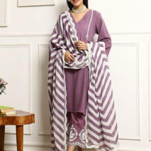 WOMES PARTY WEAR AND FORMAL ALL TIME SUITED KURTIS 3 PIECE SET FOR WOMENS (ROYAL)