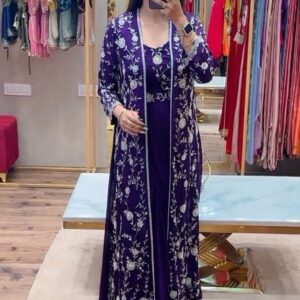 WOMES PARTY WEAR AND FORMAL ALL TIME SUITED KURTIS 3 PIECE SET FOR WOMENS (ROYAL)