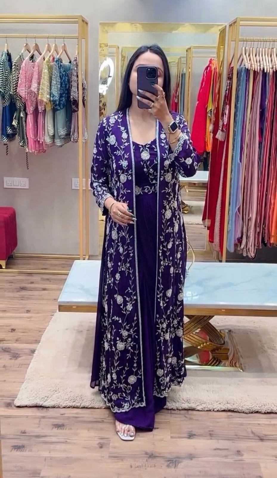 WOMES PARTY WEAR AND FORMAL ALL TIME SUITED KURTIS 3 PIECE SET FOR WOMENS (ROYAL)