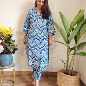 WOMES PARTY WEAR AND FORMAL ALL TIME SUITED KURTIS 3 PIECE SET FOR WOMENS (ROYAL)