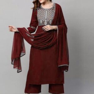 WOMES PARTY WEAR AND FORMAL ALL TIME SUITED KURTIS 3 PIECE SET FOR WOMENS (ROYAL)
