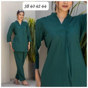 WOMES PARTY WEAR AND FORMAL NIGHT WEAR KOREAN TOPS KURTIS 3 PIECE SET FOR WOMENS (ROYAL)