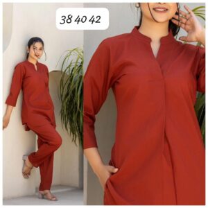 WOMES PARTY WEAR AND FORMAL NIGHT WEAR KOREAN TOPS KURTIS 3 PIECE SET FOR WOMENS (ROYAL)