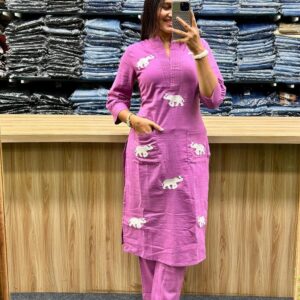 WOMES PARTY WEAR AND FORMAL ALL TIME SUITED KURTIS 3 PIECE SET FOR WOMENS (ROYAL)