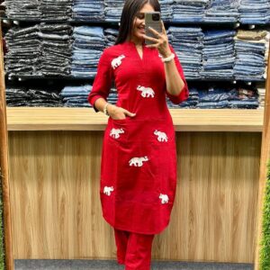 WOMES PARTY WEAR AND FORMAL ALL TIME SUITED KURTIS 3 PIECE SET FOR WOMENS (ROYAL)