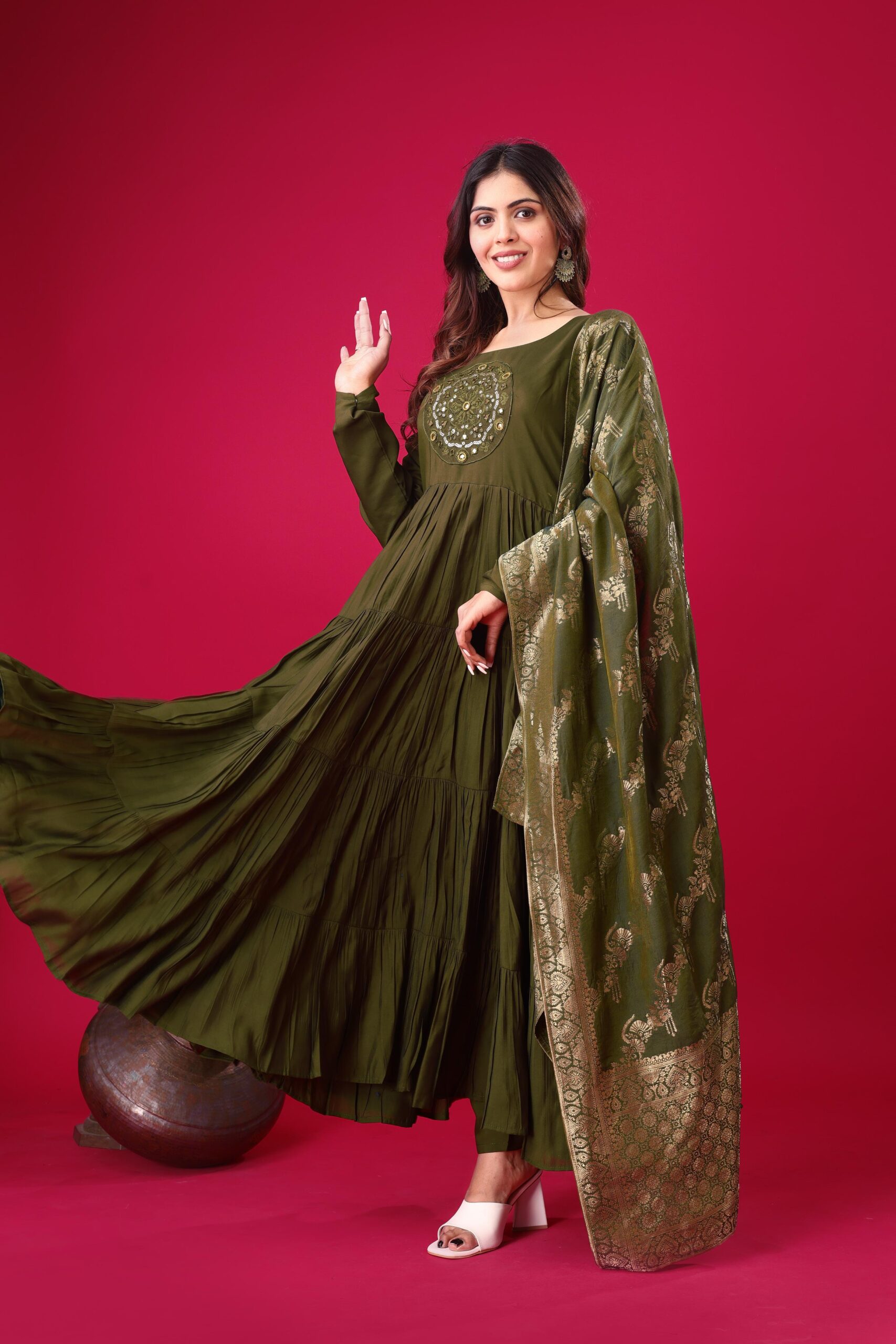 WOMES PARTY WEAR AND FORMAL ALL TIME SUITED KURTIS 3 PIECE SET FOR WOMENS (ROYAL)