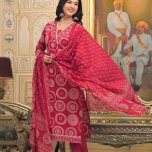 WOMES PARTY WEAR AND FORMAL ALL TIME SUITED KURTIS 3 PIECE SET FOR WOMENS (ROYAL)
