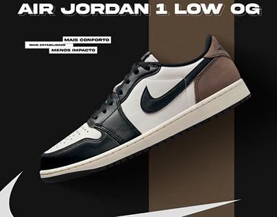 NIKE AIR JORDANS ONE MOCHA LOW SHOES (SK 1800)