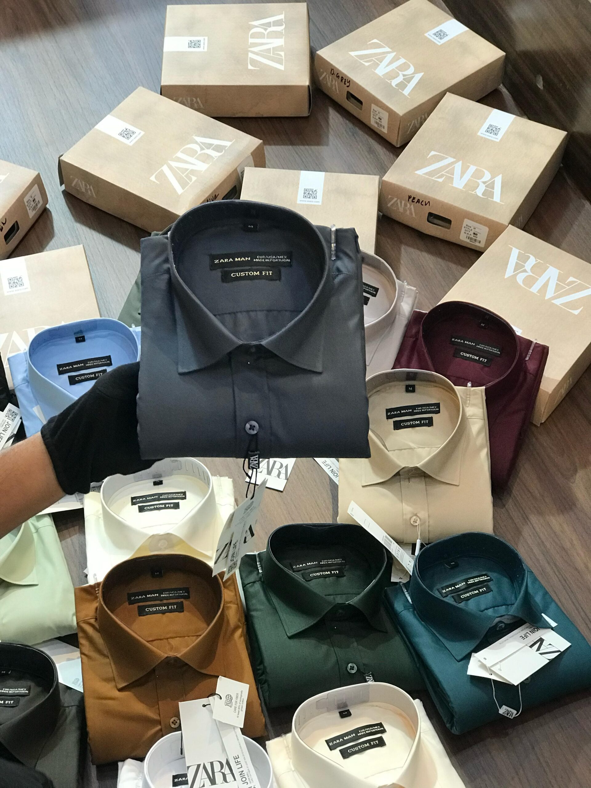 ZARA BRAND BOX SHIRT MENS PREMIUM HIGH QUALITY PREMIUM BLACK COLOUR