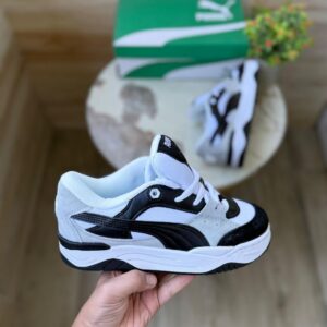 PUMA SUEDE 180 BLACK AND WHITE MENS PREMIUM EDITION SHOES (SK 2400)