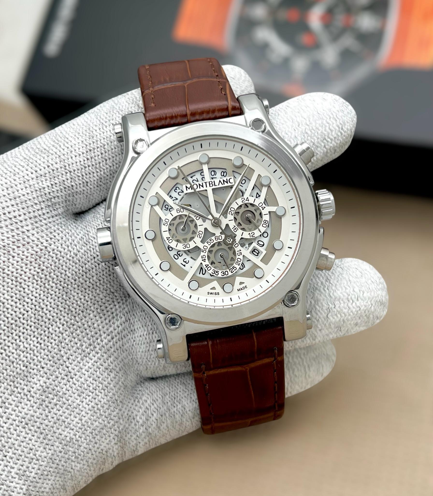 MONT BLACK MENS PREMIUM WATCH BROWN STARP