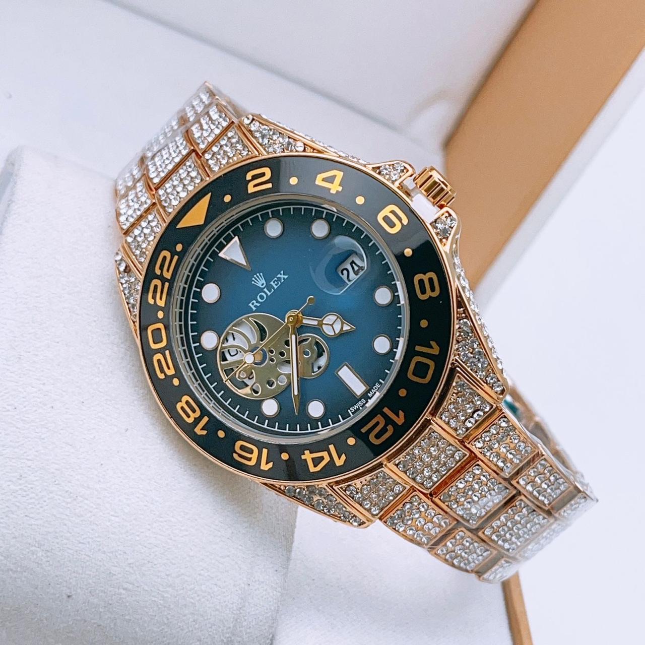 ROLEX MENS DIAMOND COVERED PREMIUM WATCH ESPECIALLY HANDCRAFTED FOR FUNCTION WEAR