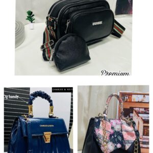 IMPORTED WOMENS PURE LEATHER HIGH QUALITY COMBO HANDBAGS PACK OF 3 FOR ALL STYLES