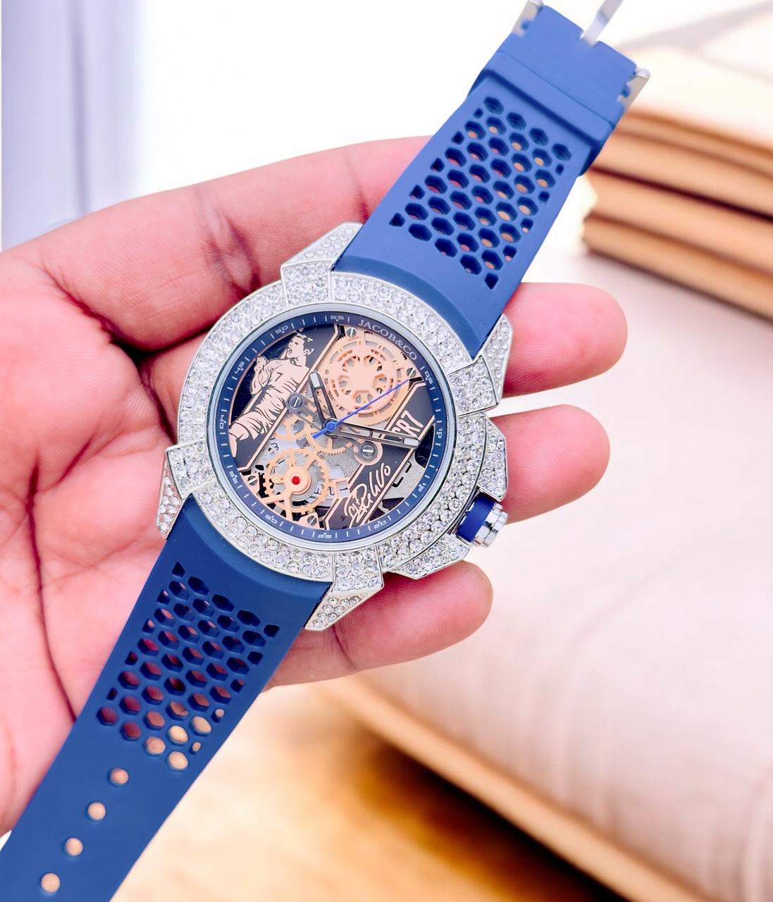 JACOB & CO MENS LUXURY AND ROYAL LOOK PREMUIM WATCH AUTOMATIC MODEL ONLY FOR LUXURY PEOPLE MENS