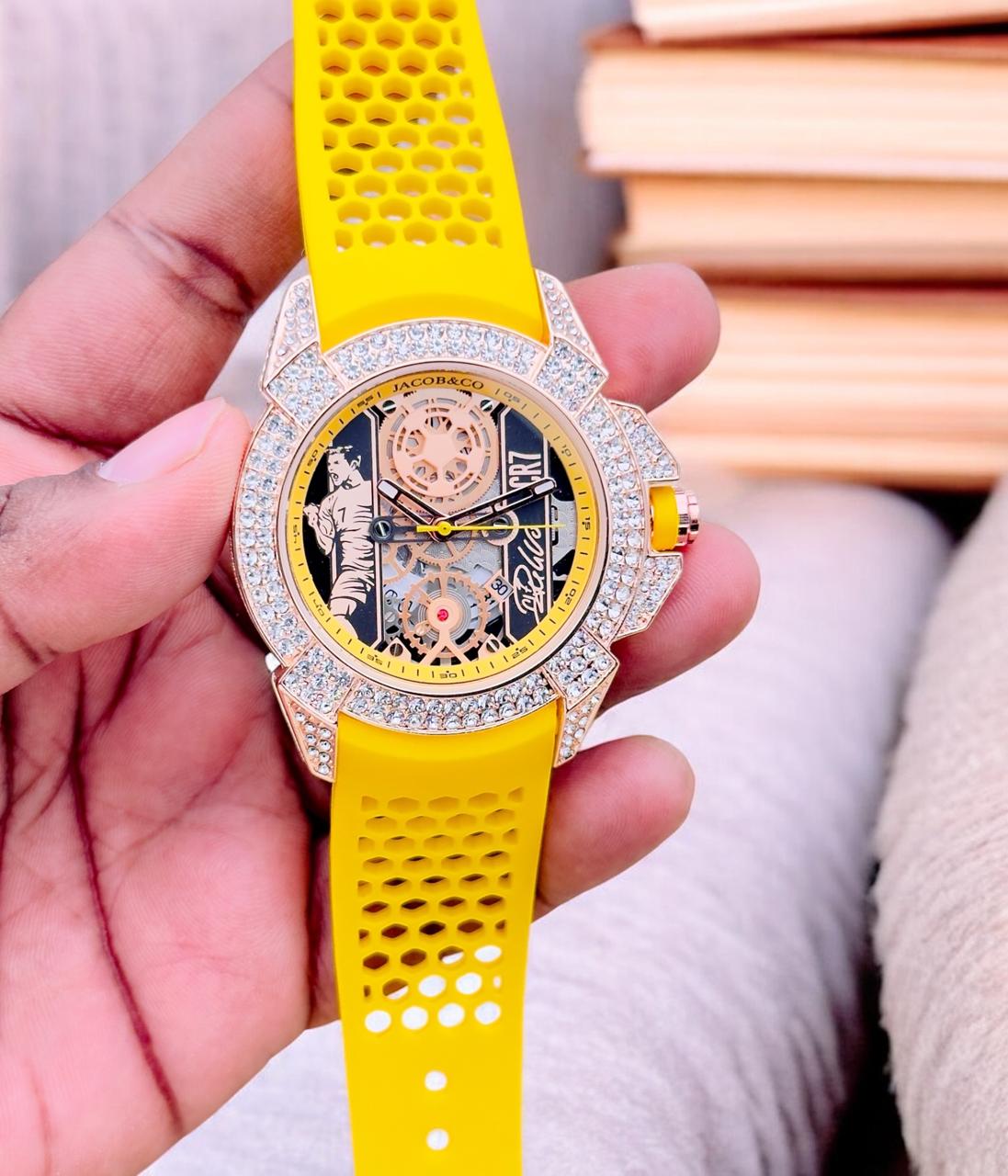 JACOB & CO MENS LUXURY AND ROYAL LOOK PREMUIM WATCH AUTOMATIC MODEL ONLY FOR LUXURY PEOPLE MENS