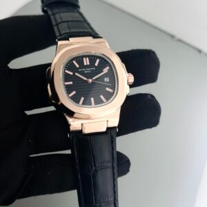 PATEK PHILIPPE  STAINLESS STEEL LEATHER STRAP MENS PREMIUM WATCH