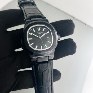 PATEK PHILIPPE  STAINLESS STEEL LEATHER STRAP MENS PREMIUM WATCH