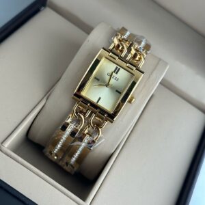 GUESS DOUBLE ROUND STAINLESS STEEL RECTANGLE DIAL WOMENS PREMIUM WATCH