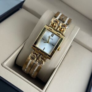 GUESS DOUBLE ROUND STAINLESS STEEL RECTANGLE DIAL WOMENS PREMIUM WATCH