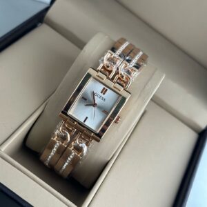 GUESS DOUBLE ROUND STAINLESS STEEL RECTANGLE DIAL WOMENS PREMIUM WATCH