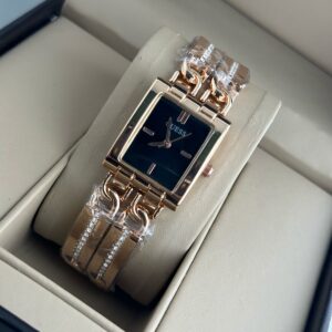 GUESS DOUBLE ROUND STAINLESS STEEL RECTANGLE DIAL WOMENS PREMIUM WATCH