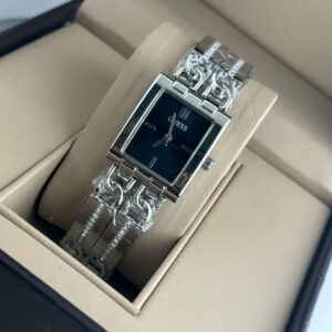 GUESS DOUBLE ROUND STAINLESS STEEL RECTANGLE DIAL WOMENS PREMIUM WATCH