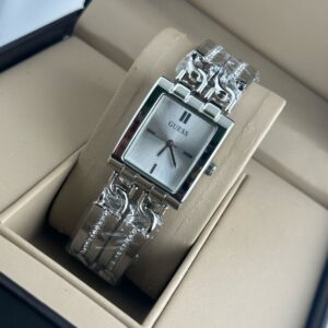 GUESS DOUBLE ROUND STAINLESS STEEL RECTANGLE DIAL WOMENS PREMIUM WATCH