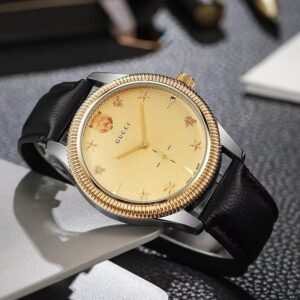 GUCCI MENS STRAP CIRCLE DIAL PREMIUM WATCH