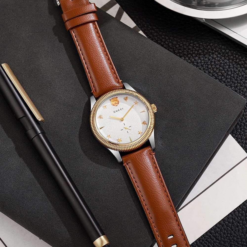 GUCCI MENS STRAP CIRCLE DIAL PREMIUM WATCH