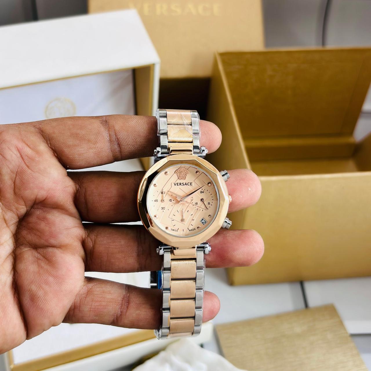 VERSACE NATURAL WOMENS PREMIUM COLOURFUL WATCH