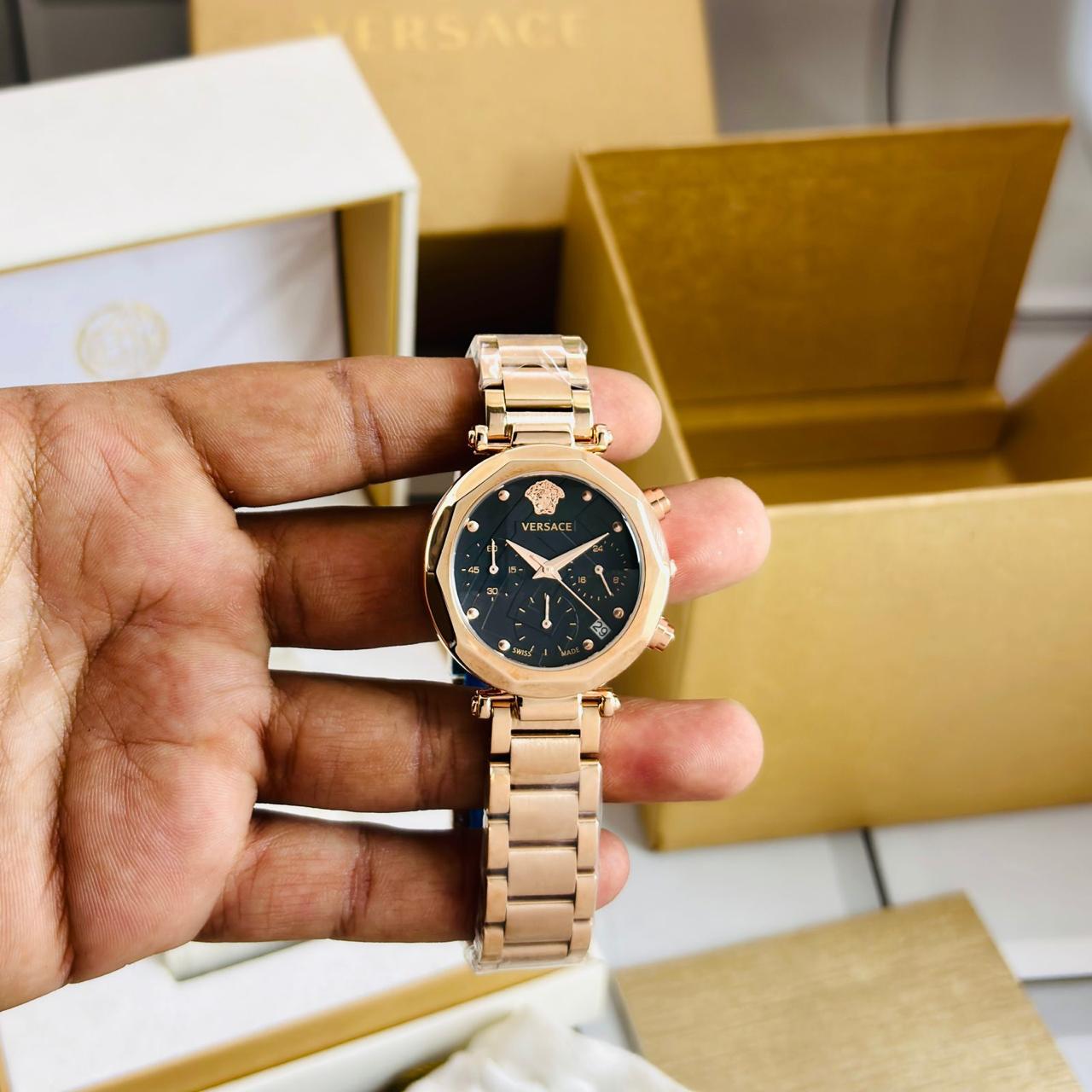 VERSACE NATURAL WOMENS PREMIUM COLOURFUL WATCH