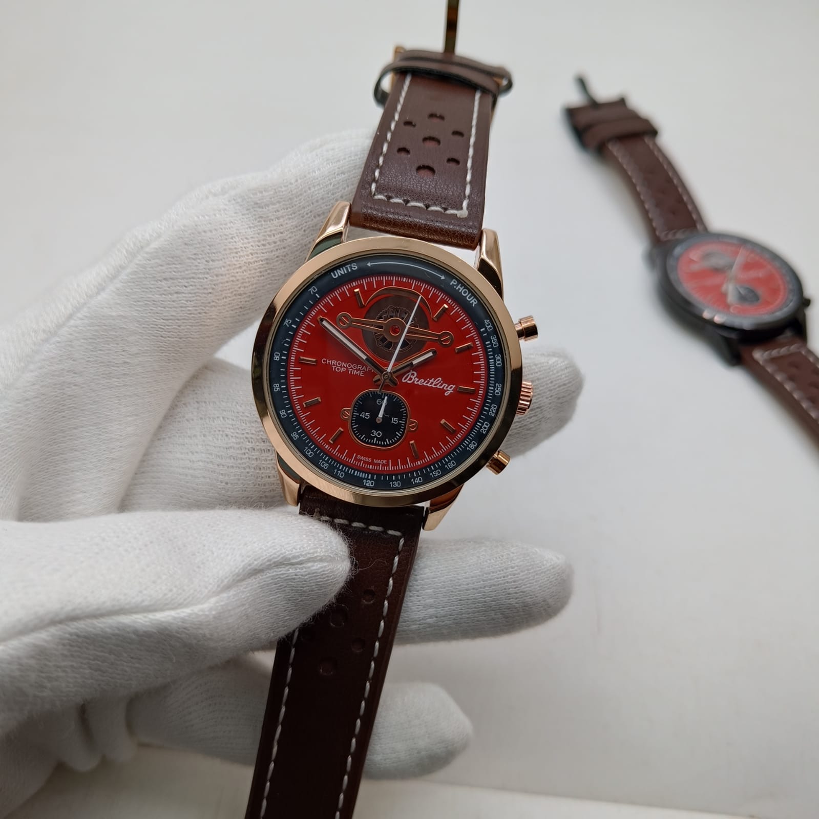 BRETLING MENS BROWN STRAP PREMIUM ROYAL WATCH