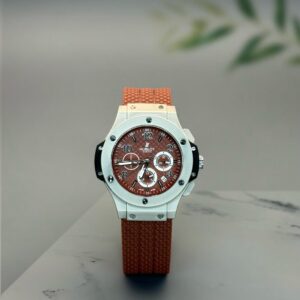 HUBLOT MENS STYLISH FORMAL AND DAILY WEAR WATCHES BROWN STRAP