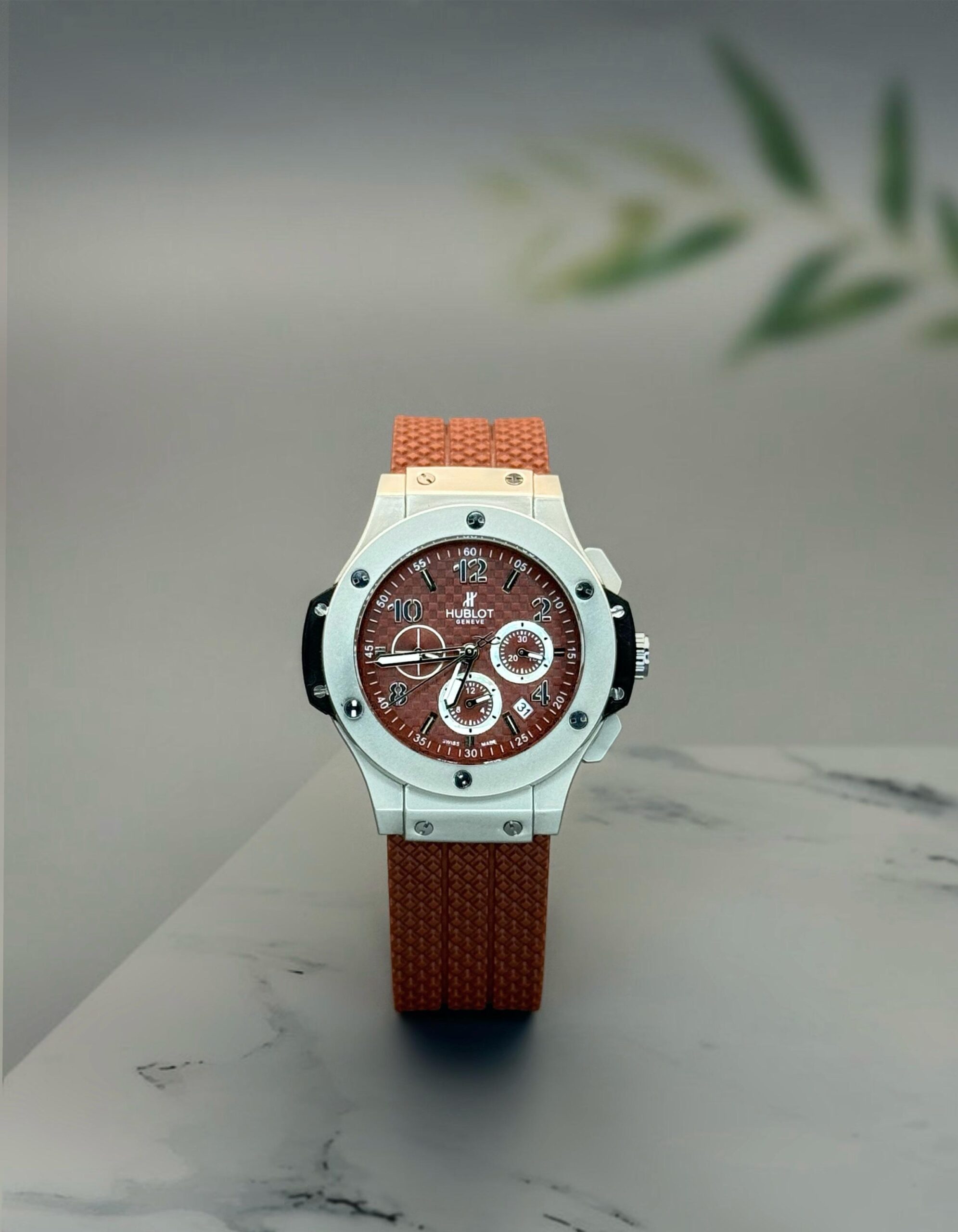 HUBLOT MENS STYLISH FORMAL AND DAILY WEAR WATCHES BROWN STRAP