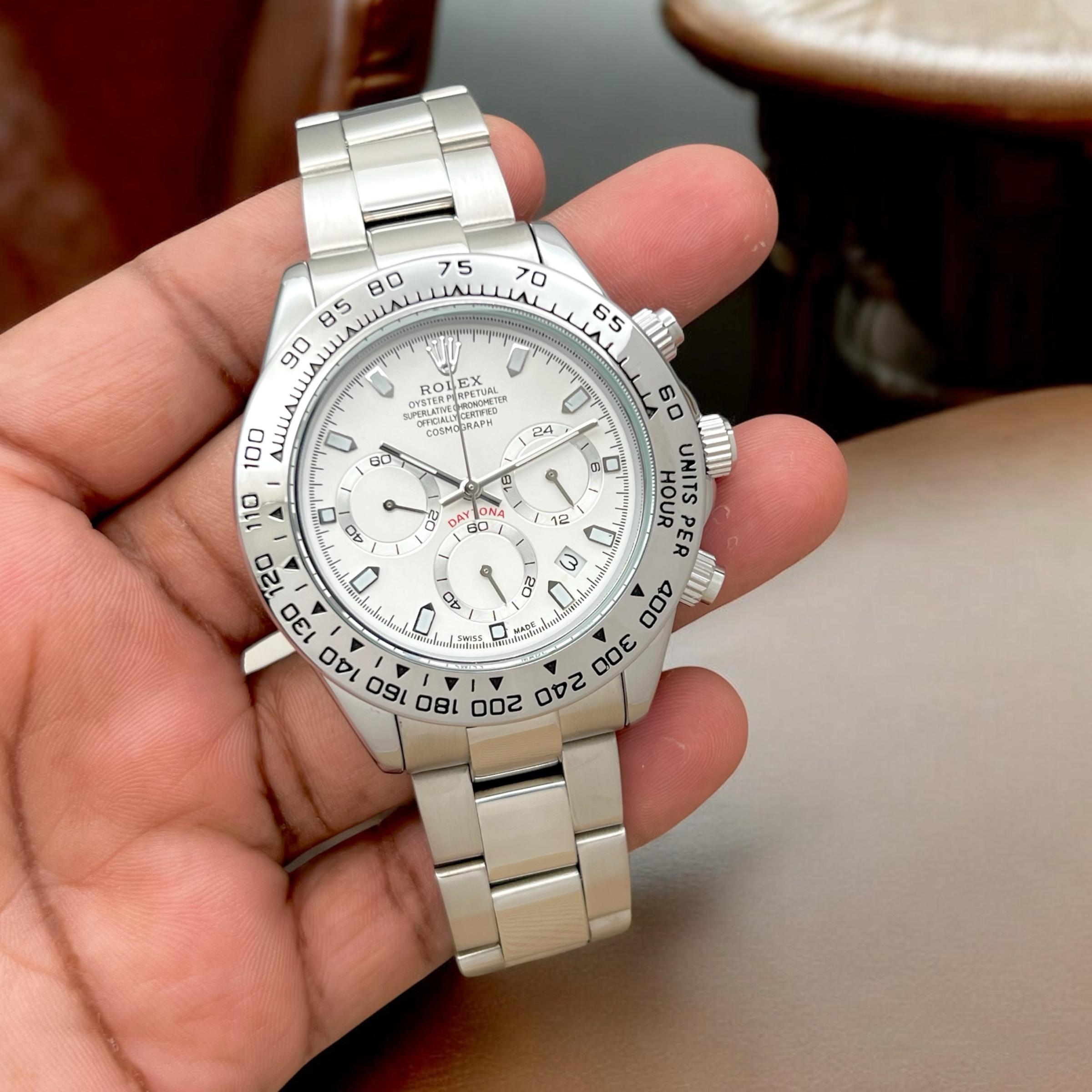 ROLEX MENS GOLD SILVER CHRONO GRAPH MENS PREMIUM EDITION WATCH