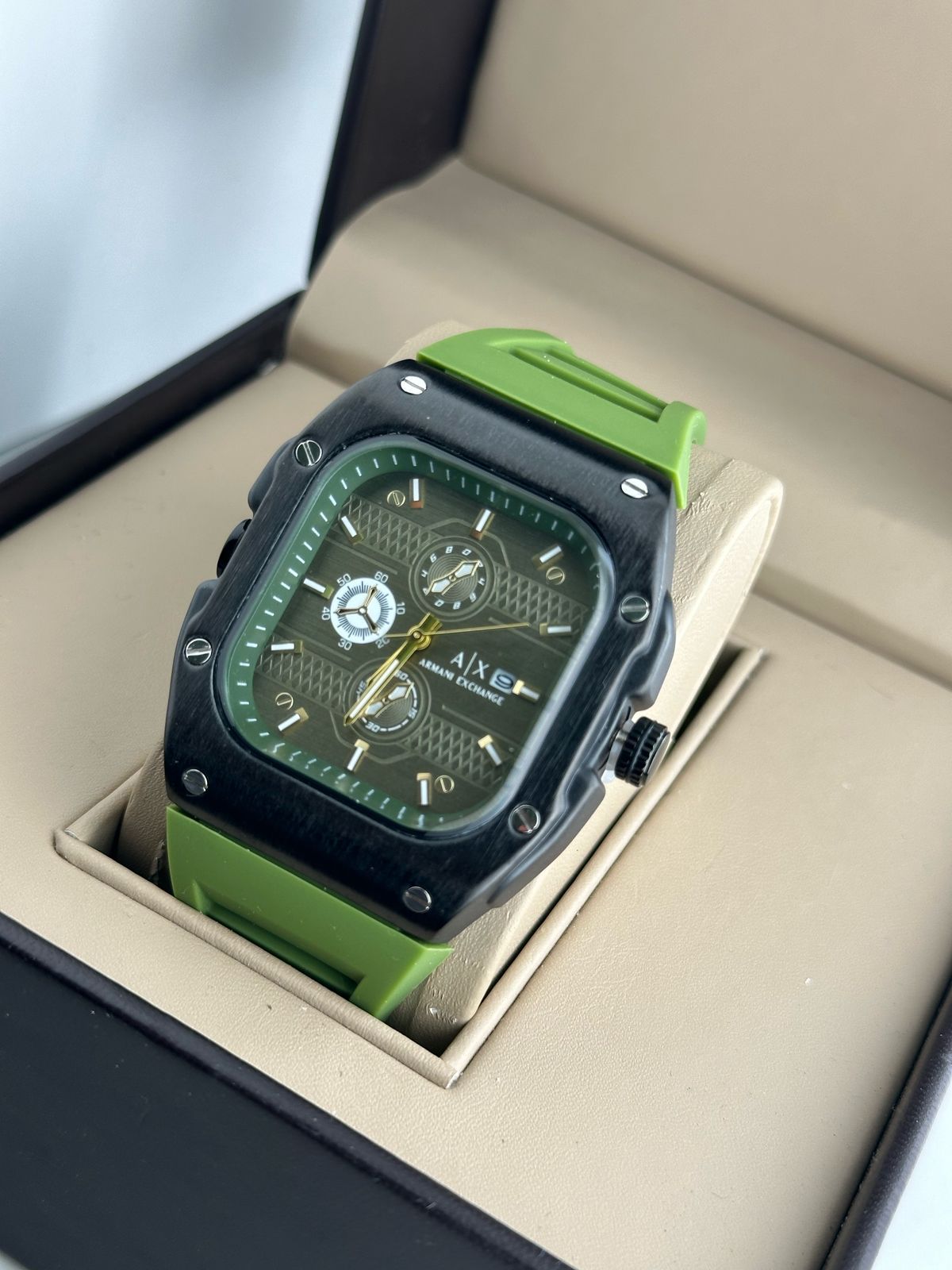 EMPORIO ARMANI ARMANI EXCHANGE MENS STRAP EDITION RECTANGLE DIAL