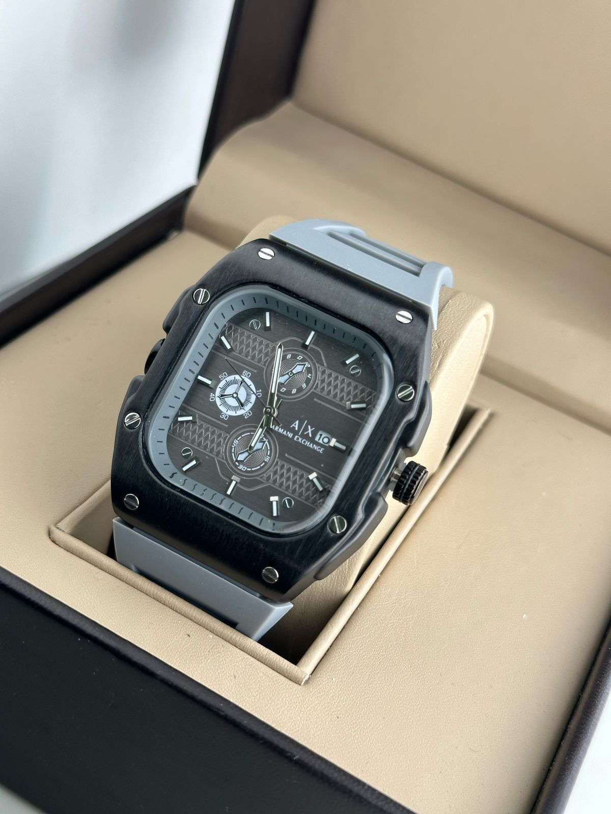 EMPORIO ARMANI ARMANI EXCHANGE MENS STRAP EDITION RECTANGLE DIAL