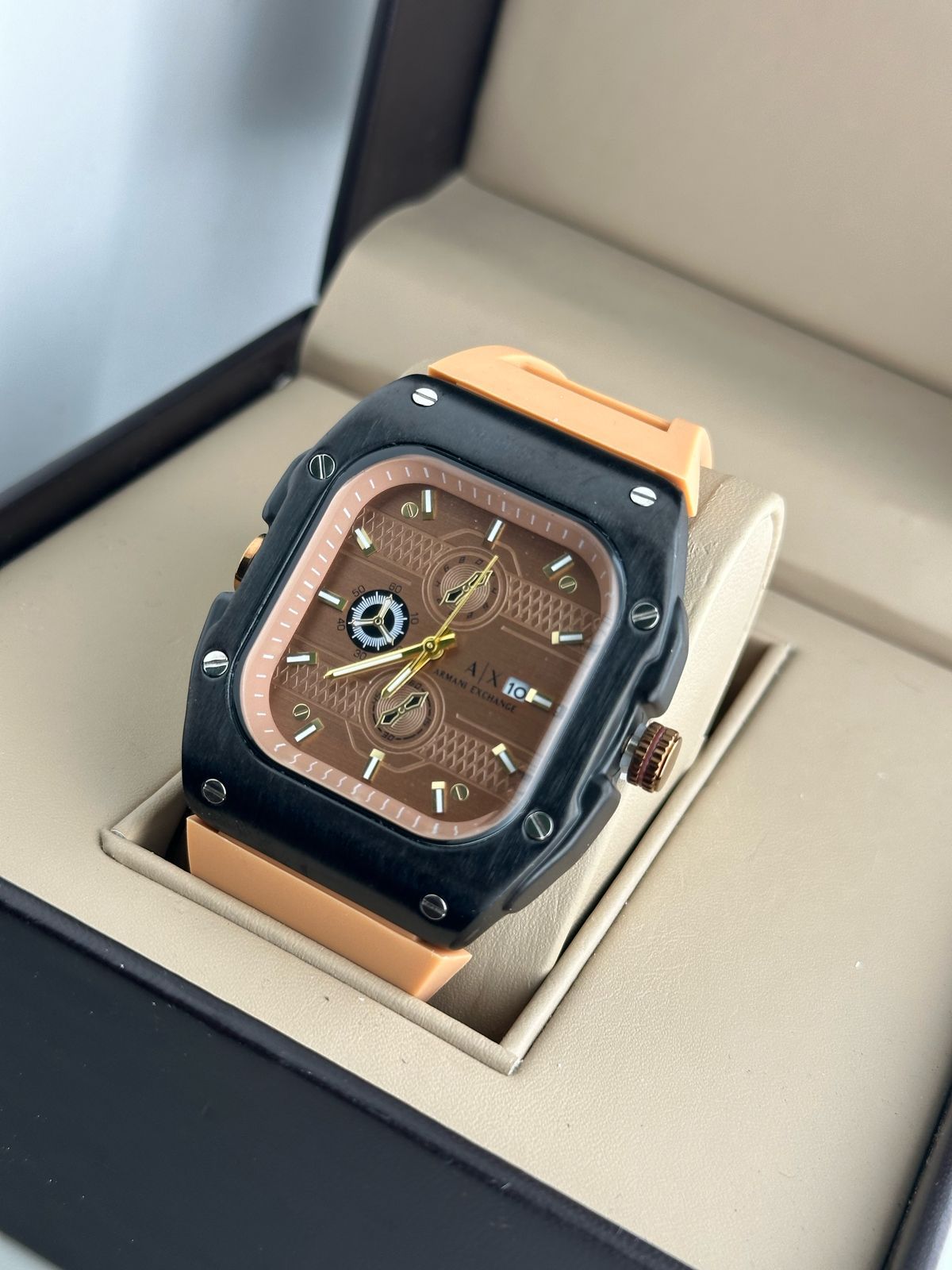 EMPORIO ARMANI ARMANI EXCHANGE MENS STRAP EDITION RECTANGLE DIAL