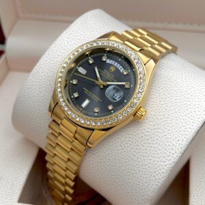 ROLEX MENS STAINLESS STEEL HIGH QUALITY DIAMOND COVERED PREMIUM WATCH