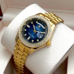 ROLEX MENS STAINLESS STEEL HIGH QUALITY DIAMOND COVERED PREMIUM WATCH