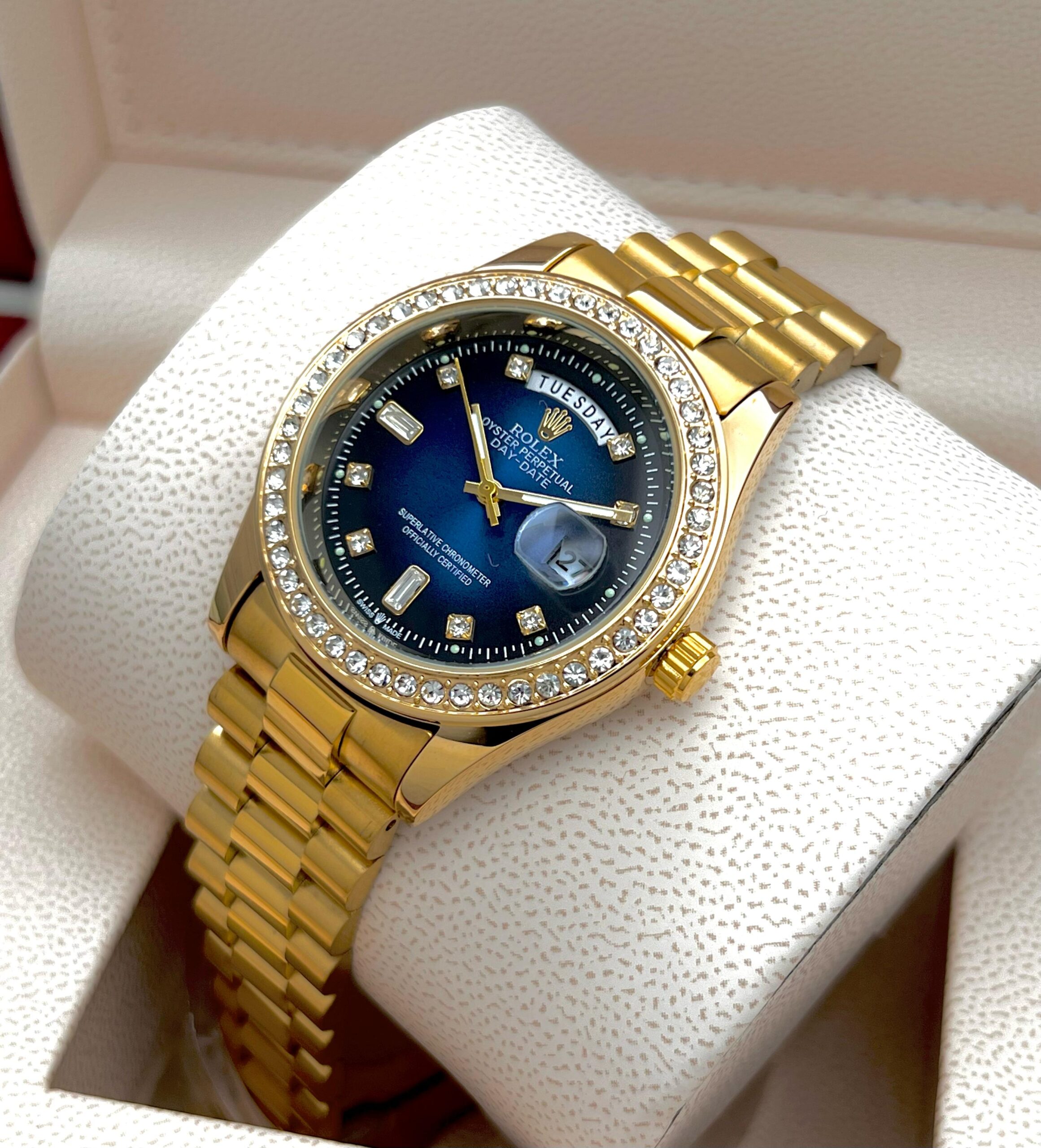 ROLEX MENS STAINLESS STEEL HIGH QUALITY DIAMOND COVERED PREMIUM WATCH