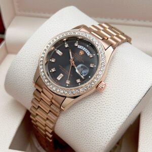 ROLEX MENS STAINLESS STEEL HIGH QUALITY DIAMOND COVERED PREMIUM WATCH