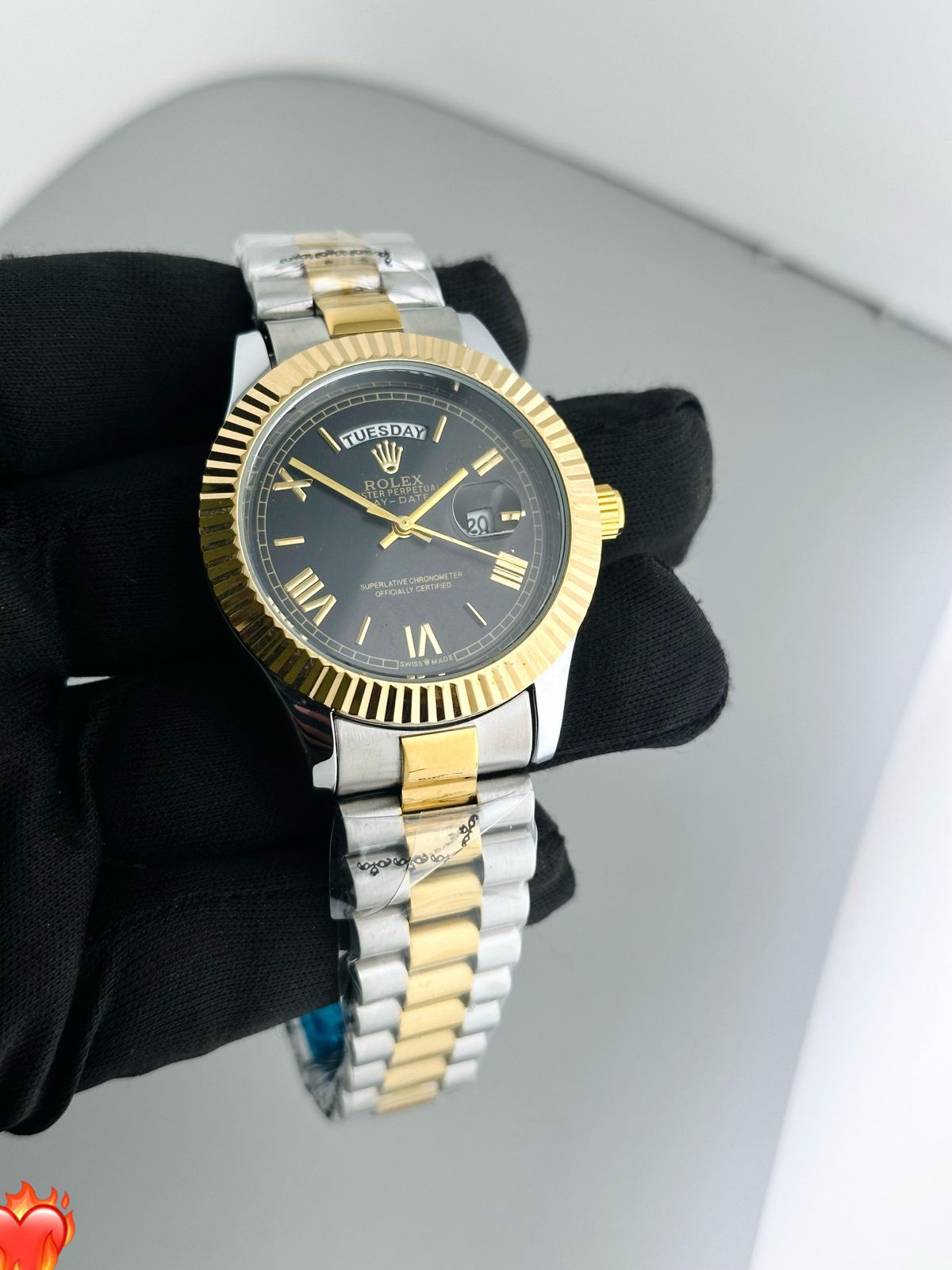 ROLEX MENS DAY DATE STAINLESS STEEL PREMIUM EDITION