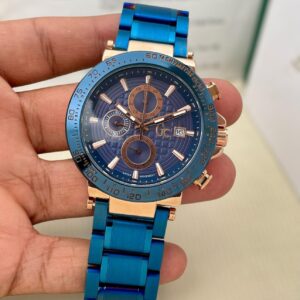 GUESS BLUE STAINLESS STEEL BLUE EDITION MENS PREMIUM WATCH