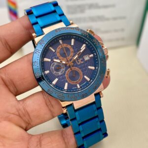 GUESS BLUE STAINLESS STEEL BLUE EDITION MENS PREMIUM WATCH
